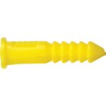 Hillman  #4 - #6 - #8  x 7/8 In. Yellow Ribbed Plastic Anchor (100 Ct.)