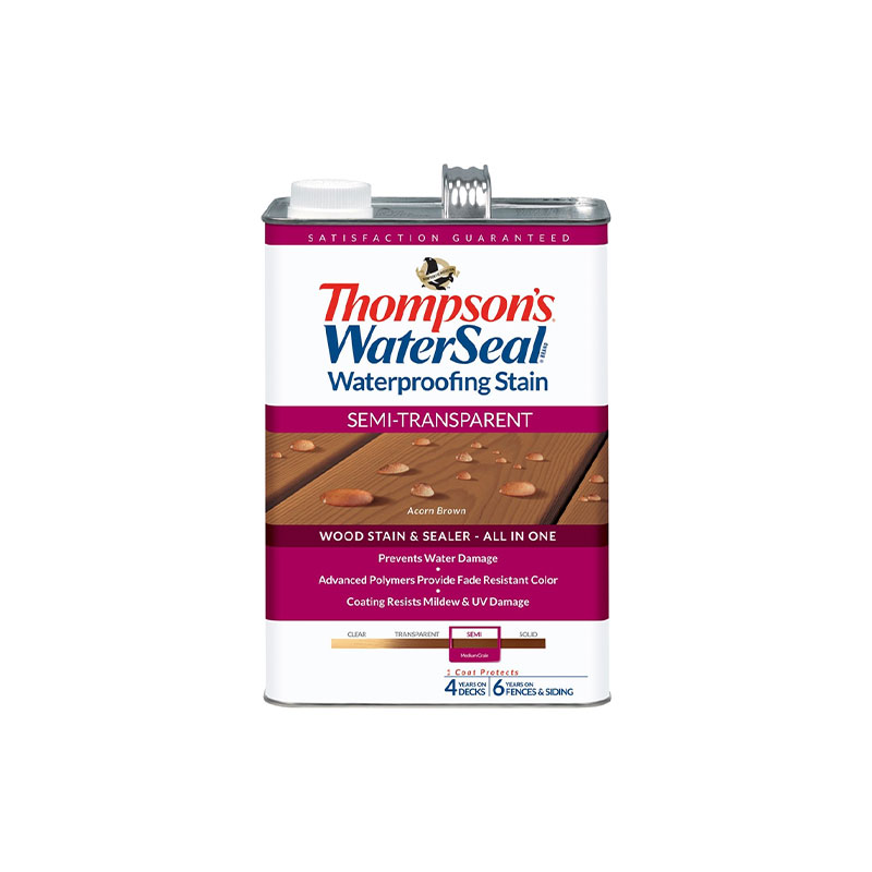 770977.jpg Thompson's WaterSeal 1 Gallon Semi-Transparent Acorn Brown Waterproofing Stain - Image 1