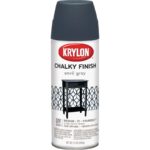 Krylon CHALKY FINISH 12 Oz. Chalk Spray Paint, Anvil Gray