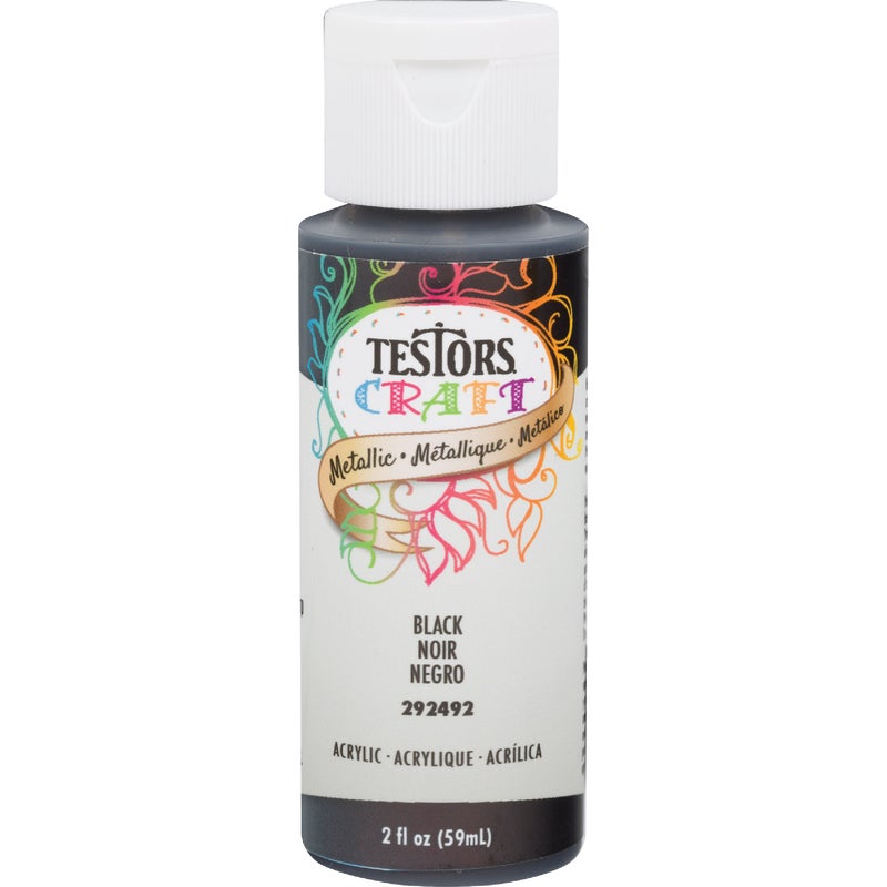 771791.jpg Testors 2 Oz. Acrylic Metallic Craft Paint, Black - Image 1
