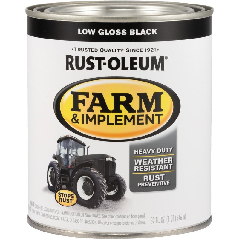 772521.jpg Rust-Oleum 1 Quart Black Low Gloss Farm & Implement Enamel - Image 1