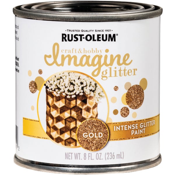 772811.jpg Rust-Oleum Imagine Craft & Hobby 8 Oz. Intense Gold Glitter Paint - Image 1