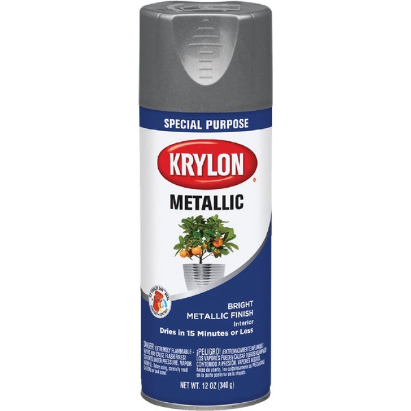 773956.jpg Krylon Metallic 11 Oz. Flat Spray Paint, Dull Aluminum - Image 1