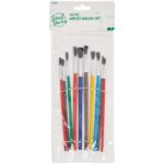 Smart Savers Assorted Polyester Artist Brush Set (10-Piece)
