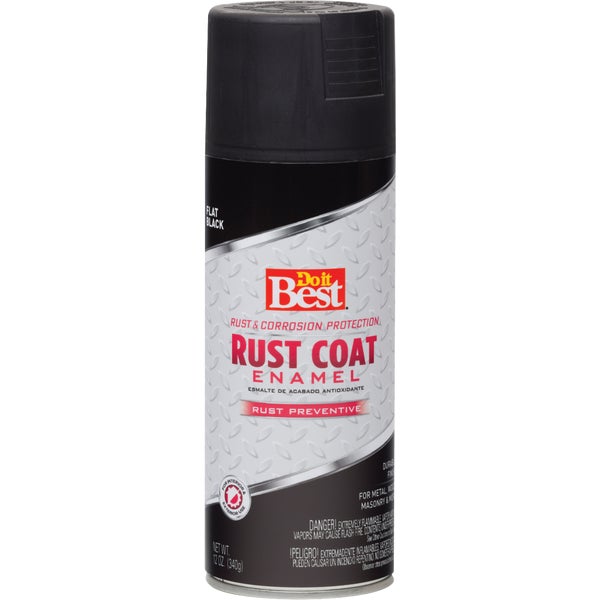 780364.jpg Do it Best Rust Coat Flat Black 12 Oz. Anti-Rust Spray Paint - Image 1
