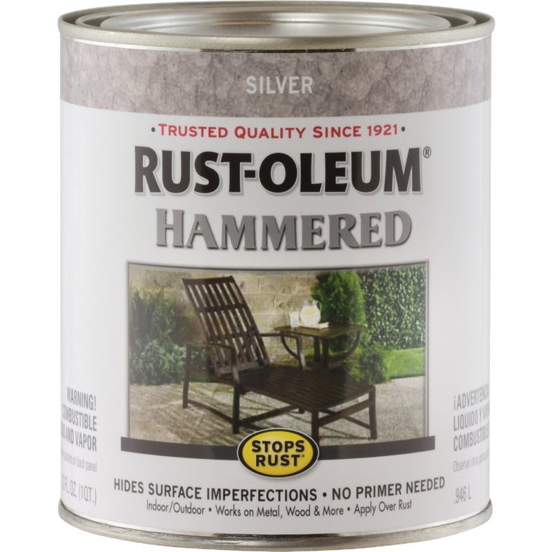 780964.jpg Rust-Oleum Stops Rust Hammered Paint, Silver, 1 Qt. - Image 1