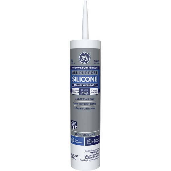 787248.jpg GE All Purpose Silicone 1 Sealant, White, 10.1 Oz. (GE112A) - Image 1