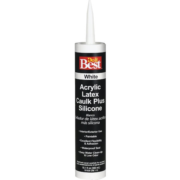 791628.jpg Do it Best 10.1 Oz. White Siliconized Acrylic Latex Caulk - Image 1