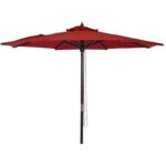Outdoor Expressions 9 Ft. Pulley Crimson Red Market Patio Umbrella