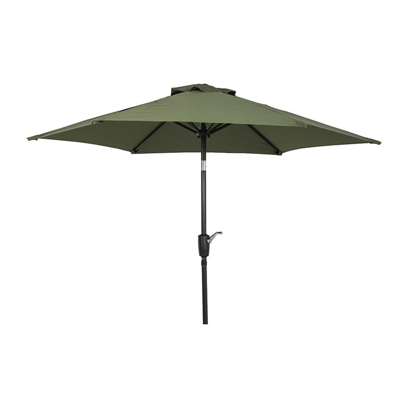 800049.jpg Outdoor Expressions 7.5 Ft. Aluminum Tilt Crank Heather Green Patio Umbrella - Image 1