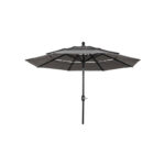 Outdoor Expressions 9 Foot 3-Tier Tilt/Crank Smoke Gray Patio Umbrella