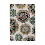 Backyard Bungalow Burnette 6 Ft. 7 In. x 9 Ft. 6 In. Multi-Color Mandalas Plush Outdoor Rug