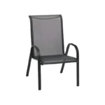 Windsor Collection Black Steel Sling Oversized Stacking Chair