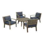 Outdoor Expressions 5 Piece Acacia Wood Chat Set