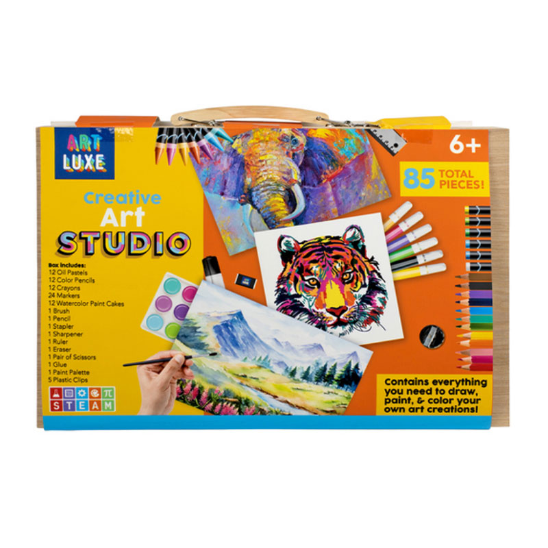 842779170887.jpg Group Creative Art Studio Wood Art Case 85 Pieces - Image 1