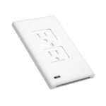 SnapPower Safe Light Duplex Outlet Wall Plate White