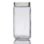 Stackable Glass Jar with Brushed Aluminium Lid, 2 Quarts