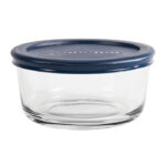 Kitchen Storage Round with Blue Lid, 2 Cup