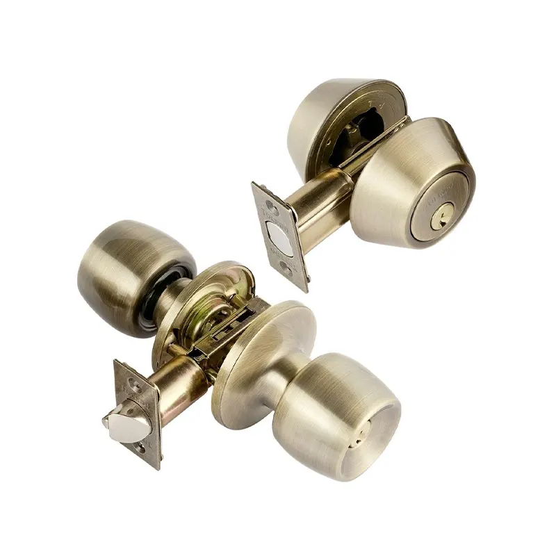871193000364 Toledo Malaga Keyed Double Cylinder Combo Set Antique Brass - Image 1