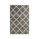 Backyard Bungalow Lattice Plush Outdoor Rug Canterbury Stone/Ivory 79x114 Inch