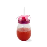 Leading Ware Tumbler with Straw-Pink leaves Pineapple 20 oz.