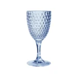 Leading Ware Wine Glass Diamond Cut Blue 12 oz.