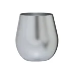 Leading Ware Stemless Wine Glass Metallic Silver 18 oz.