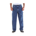 Cogimex Full Blue Loose Fit Carpenter Jeans Light Wash 38x34