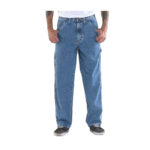 Cogimex Full Blue Loose Fit Carpenter Jeans Light Wash 34x36