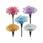 Exhart LED Mini Dahlia Plant Solar Stake Light 16"