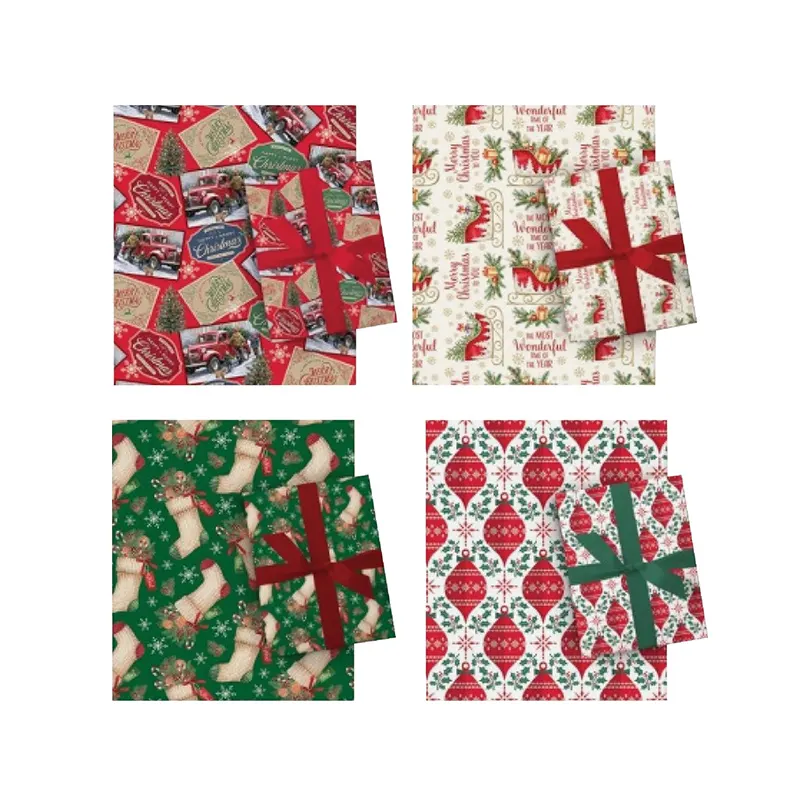 900402 Christmas Gift Wrapping Paper Traditional 40" x 288" - Image 1