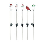 Alpine LED Solar Winter Iconic Holiday Garden Stake 33"
