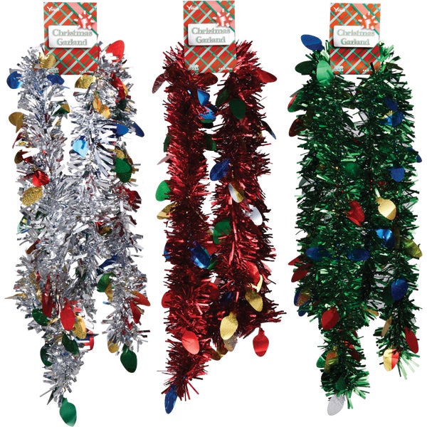 905011.jpg F C Young 8 Ft. Die-Cut Jumbo Colored Garland Assortment with Bulbs - Image 1