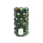 Decoris Shatterproof Pine Green Bauble Christmas Ornament 37 Pack 2.4"