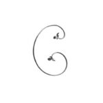 Arteferro C-Scroll With Leaves, (17-11/16" x 12 5/8" x 1/2")