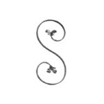 Wrought Iron Scroll (93/3) With Leaves, 7-7/8 Inch (W) X 17-11/16 Inch (H)