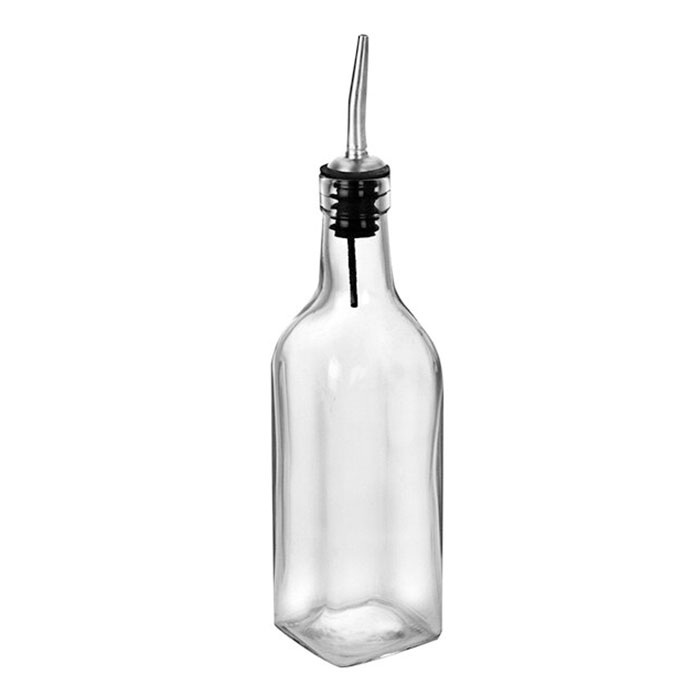 97026.jpg Glass Oil and Vinegar Bottle with Stainless Steel Spout, 9 Inches - Image 1