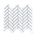 Emser Impact 12x12 Inch Gray White Porcelain Herringbone Patterned Wall Tile