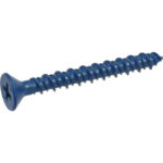 Blue Flat-Head Phillips Tapper Concrete Screw Anchors (3/16" X 3-1/4")
