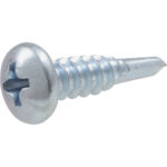 Zinc Pan Head Phillips Self Drilling Screws #10-16 X 3/4"