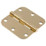 Hardware Essentials 5/8" Round Corner Door Hinge Brass (3-1/2")