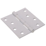 Hardware Essentials Square Corner Door Hinge White (4")