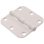 Hardware Essentials 5/8" Round Corner Door Hinge White (3-1/2")