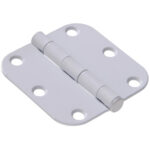 Hardware Essentials 5/8" Round Corner Door Hinge White (3")