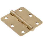 Hardware Essentials 1/4" Round Corner Door Hinge Brass (3")