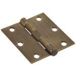 Hardware Essentials Square Corner Door Hinge Antique Brass (3-1/2")