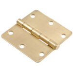 Hardware Essentials 1/4" Round Corner Door Hinge Brass (3-1/2")