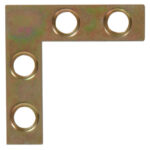Hardware Essentials Flat Corner Iron Zinc And Yellow Dichromate (1-1/2" X 3/8")