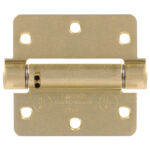 Hardware Essentials Adjustable 1/4" Round Corner Spring Hinge Satin Brass (3-1/2")