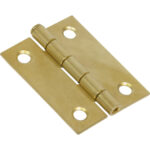 Hardware Essentials Adjustable 1/4" Round Corner Spring Hinge Satin Brass (3-1/2")
